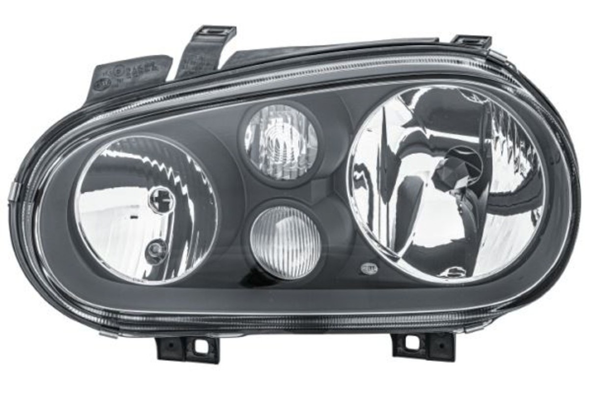 HELLA VW Golf Mk4 Hatchback Convertible 1997-2006 Black Headlight