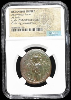 BYZANTINE. Anonymous Christ Follis 1034 1041 AD. Class C NGC Certified