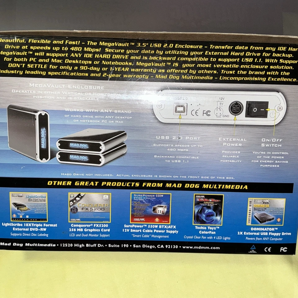 New Open Box 3.5 Aluminum Mad Dog Mega Vault Hard Drive - Image 4 of 4