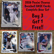 2026 PANINI DONRUSS BASEBALL BASE CARDS #1-20...