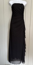 Vintage City Triangles Prom Dress Maxi Gown XS/S Black Fairy Goth Mesh 90s Y2K