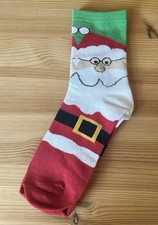 Women s Adult Sz Medium 5-10 Christmas Santa Claus Holiday Knit Crew Socks NWOT