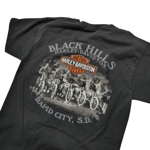 Harley-Davidson Shirt Mens Medium Black Black Hills Rapid City SD Tee Motorcycle