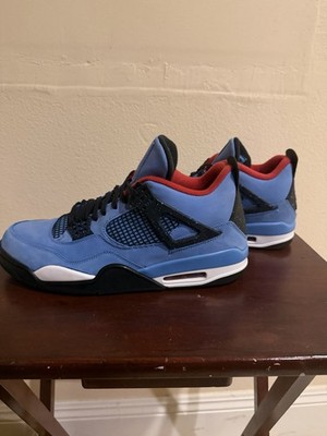 Jordan Air Jordan 4 Retro Travis Scott Cactus Jack Blue Suede Sneaker
