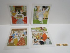 JAMES MCCRACKEN CHILDRENS  PRINT LOT  COLOR 4  PRINTS  EARLY 1900S 7 1/2 X 9 A-6