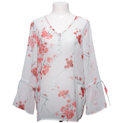 Marie Méro, Bluse, Größe: 36, Weiß/Rot/Mehrfarbig, Polyester, Blumen, Damen #Exw