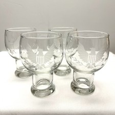 Federal Eagle-Stars Etched Acopa Select 16 oz Craft Master Beer Glasses, Set 4