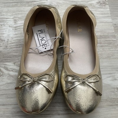 Children s Place Soft Gold Girls Size 4 Ballet Flats NEW