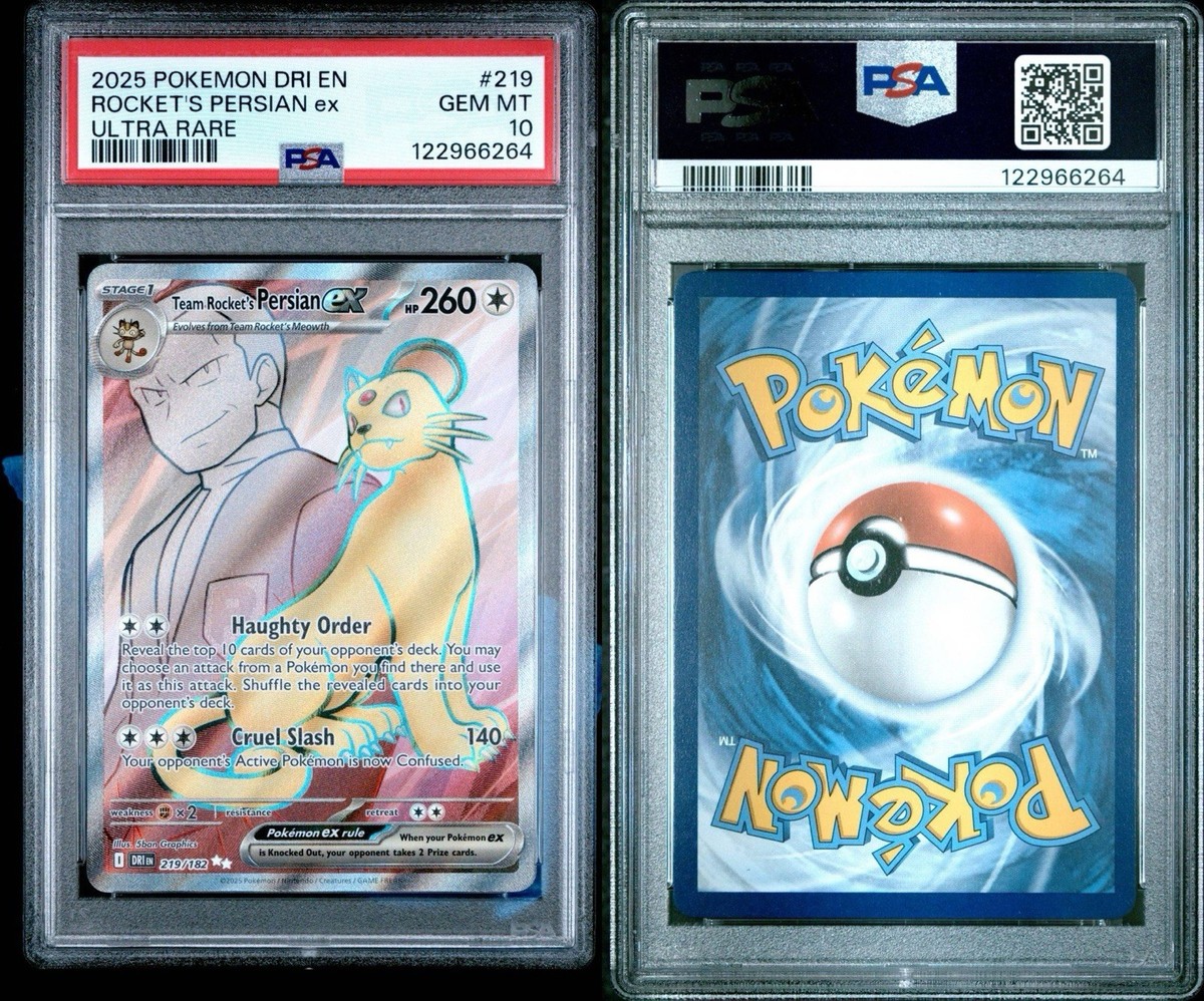 Pokémon TCG 2025 Destined Rivals TEAM ROCKET'S PERSIAN EX 219/182