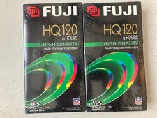 Fujifilm VHS Blank Video Tape 6 hours HQ 120 High Quality New Sealed Lot of 2