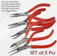 5x JEWELER PLIERS SET SLIM NOSE JEWELRY MAKING BEADING WIRE WRAPPING HOBBY PLIER