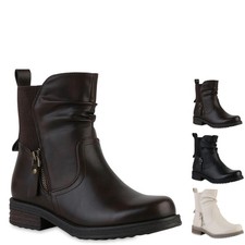 Damen Stiefeletten Strick Zipper Holzoptikabsatz Schuhe 841802 New Look