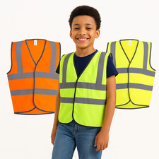 Hi Vis Vest for Children Boys and Girls Reflective Strips on Shoulders by UNEEK