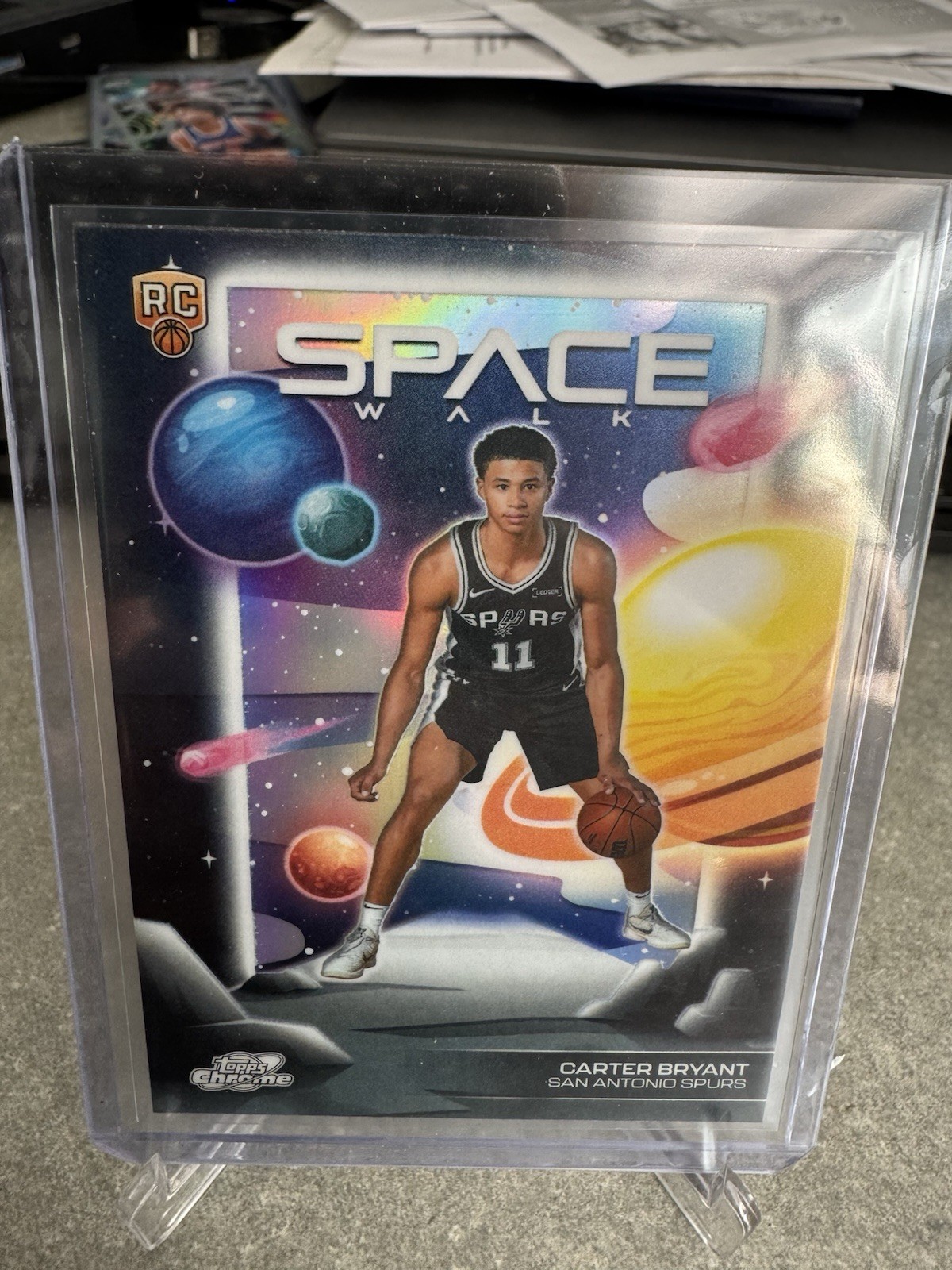 2025-26 Topps Cosmic Chrome Carter Bryant Space Walk RC Refractor #SW-9 Spurs