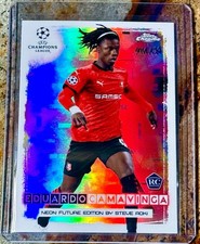 Eduardo Camavinga 2021 Topps Chrome Steve Aoki Neon Future Rookie Card #NF-EC. rookie card picture
