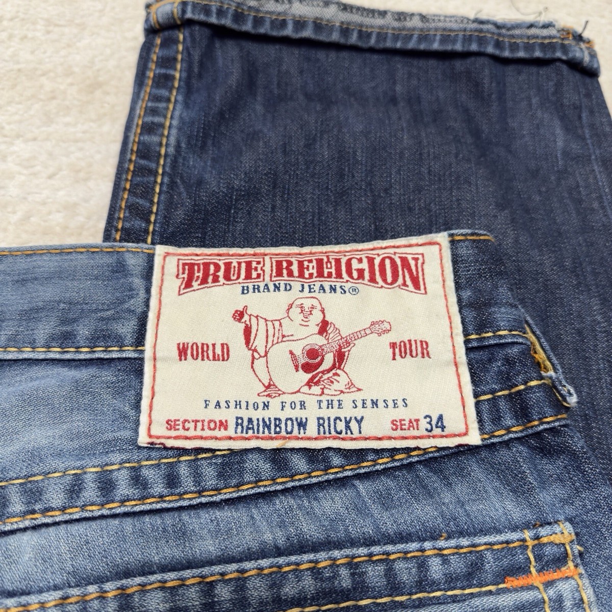 Vintage True Religion Rainbow Ricky Big T Jeans Men's Actual 38x31