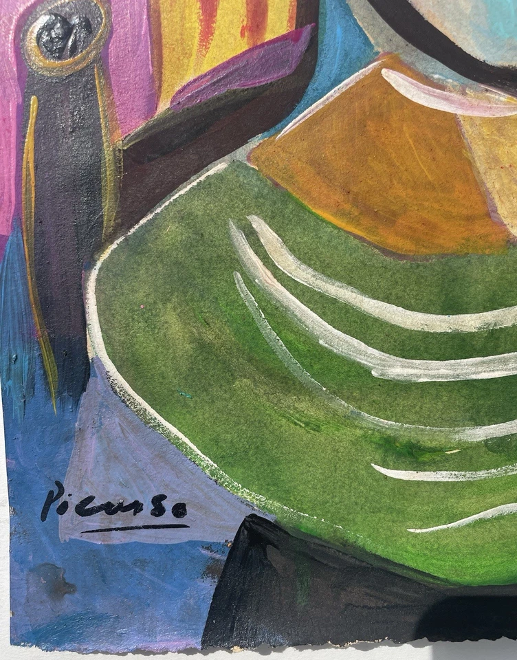 Picasso Pablo Arte Europeo Pintura Original Mujer Cubismo Niña Española D53 Foto 3 de 4