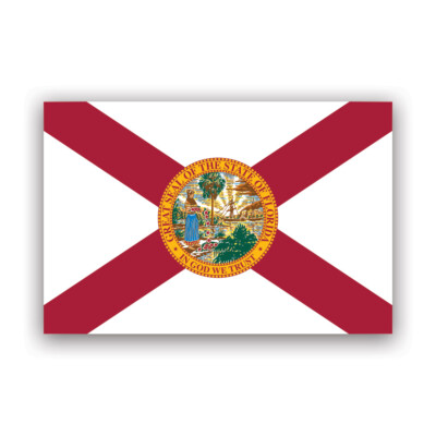 Florida Flag Sticker Decal - Weatherproof - state southeastern sunshine