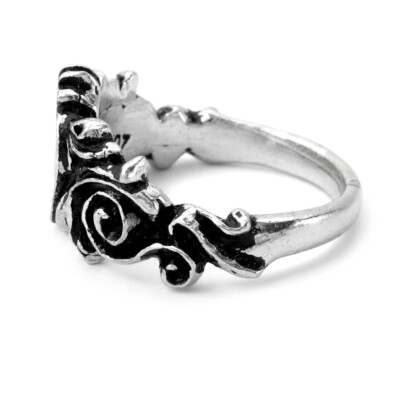 Alchemy Gothic R134 Betrothal Ring red heart floral scroll | eBay