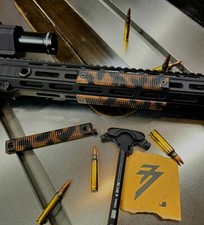 Wood M-lok & Keymod Rail Cover, LINES Texture - CAMO WALNUT Made In USA *1 Panel
