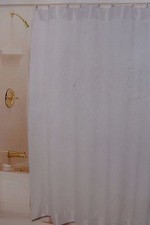Popular Home Collection Newport White Fabric Shower Curtain 70" x 72" NIP