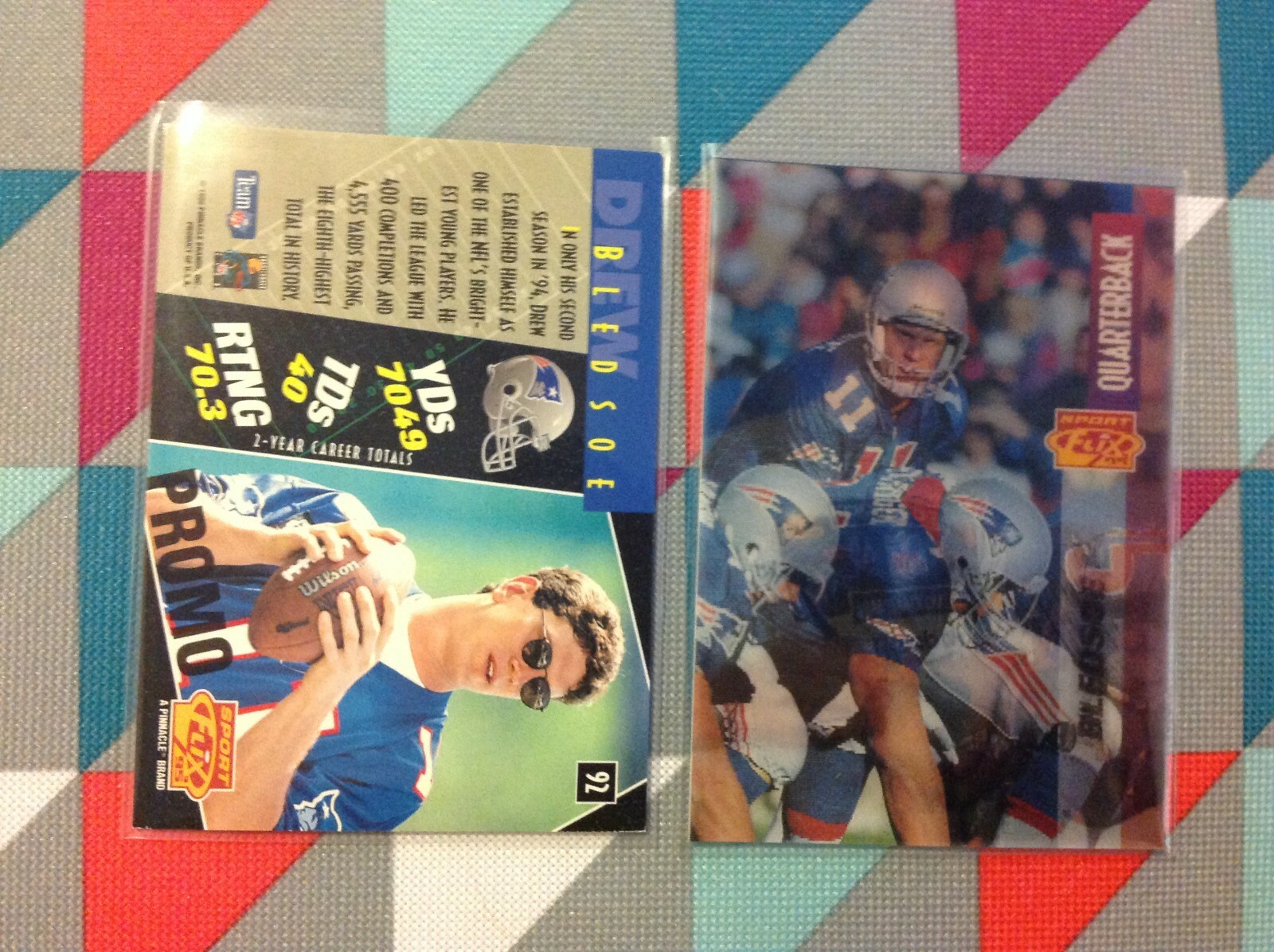 Drew Bledsoe #92 patriots 1995 Pinnacle Sport Flix promotional promo sample