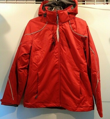 NWT NORTH END Ladies Winter Jacket Coat Red Bonded Fleece Liner 78196 Hood Med