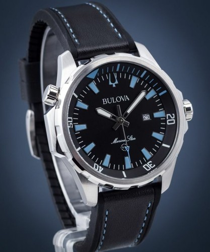 BULOVA Marine Star 100M Quadrante Nero 96B337 Uomo Watch-Nuovo di Zecca |  eBay