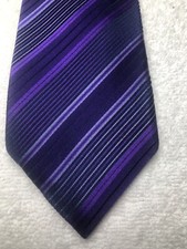 XMI MENS TIE PURPLE BLUE GREEN STRIPES 3.25 X 61