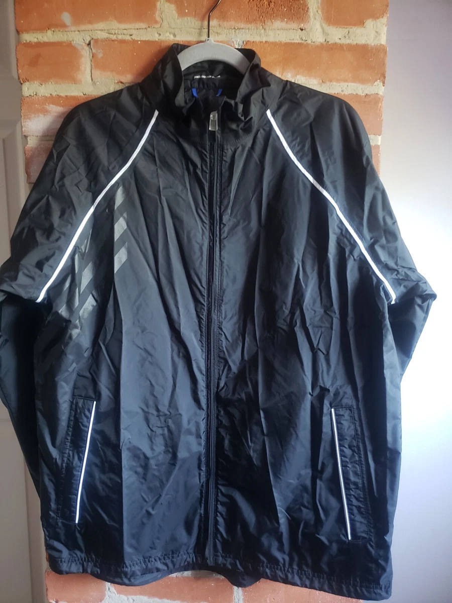 Adidas Climaproof Packable Jacket Full Black Golf Windbreaker Sz M | eBay