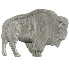 PinMart's Antique Silver Wild Buffalo Animal Lover Lapel Pin