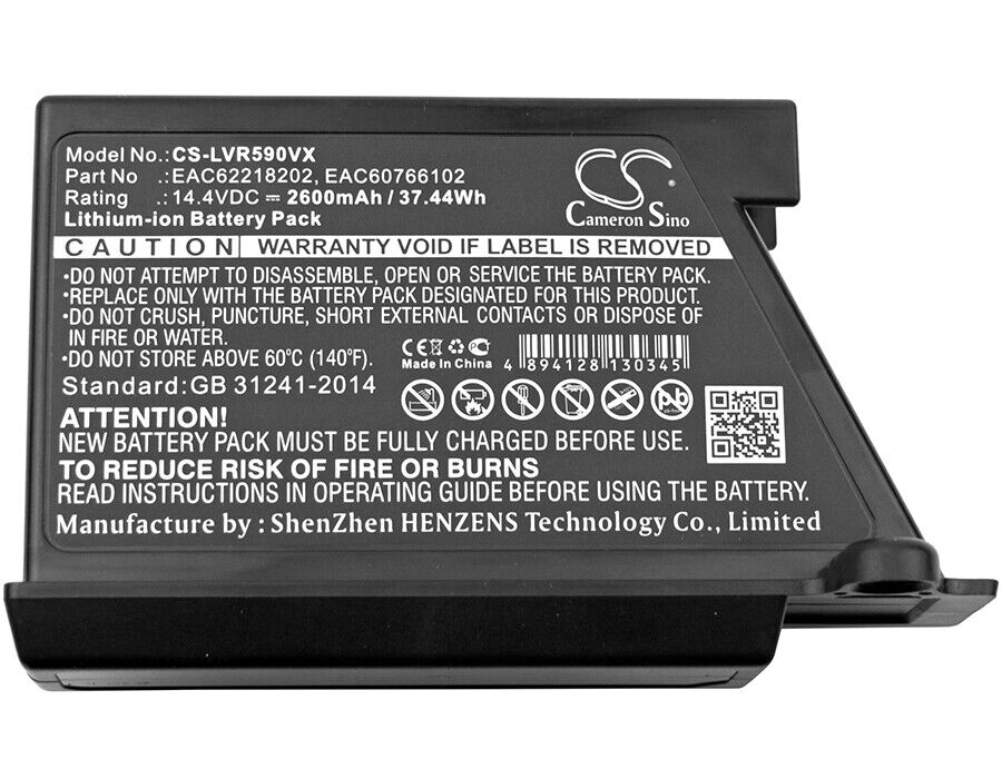 2600mAh Battery for LG HomBot VRD710RRC Black B056R028-9010, EAC60766101, EAC607 Popularna wyprzedaż, najnowsza praca