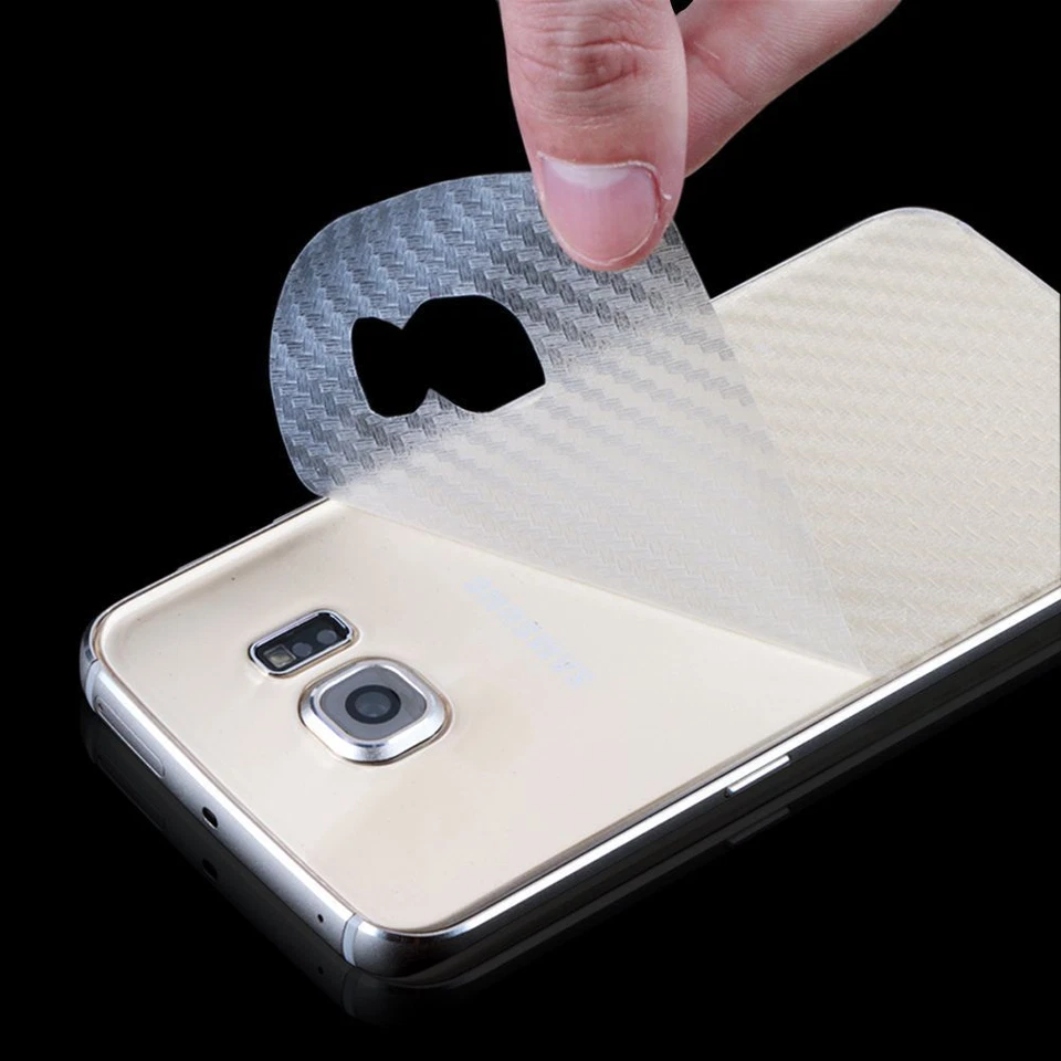 3D Transparent Carbon Fiber Skin Back Cover Screen Protector Film For Cell Phone - Image 4 of 4