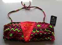 Bikini Top Oberteil Allover-Print Neon Farben Gr.M Neu Mit Etikett