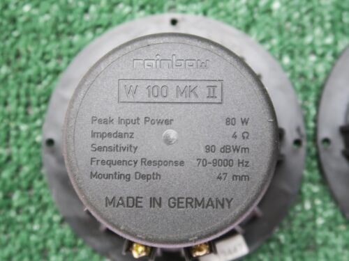 Rainbow Audio W 100 MK 2 80W Mid Range Speakers Pair Made in Germany - Picture 3 of 14