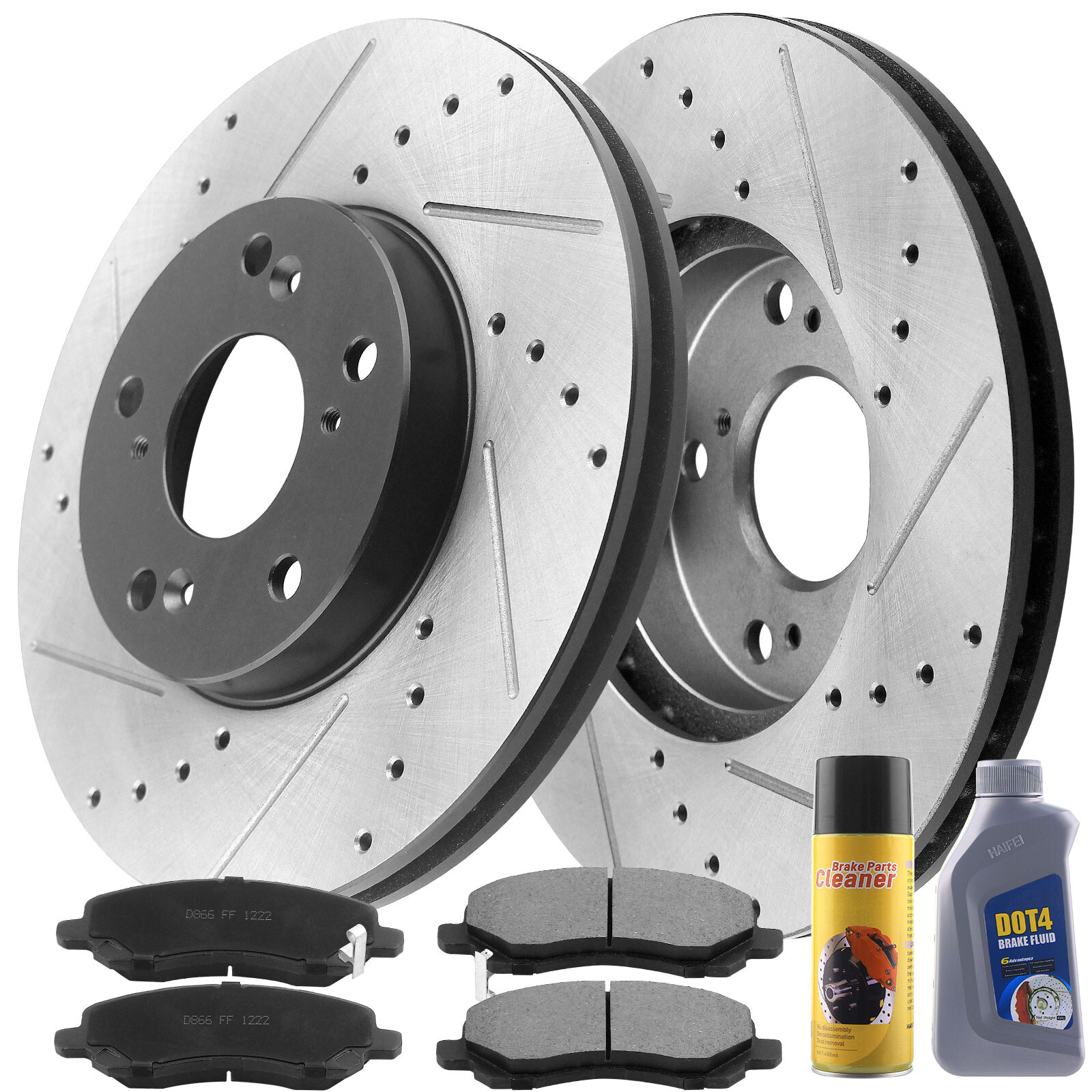 Ceramic Brake Pads & Rotors Kit for Chrysler Sebring 200 Front Disc Brakes