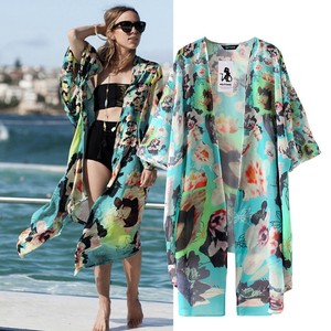 Details About Women Floral Boho Kimono Cardigan Chiffon Tassel Long Beach Cover Up Tops Shirt