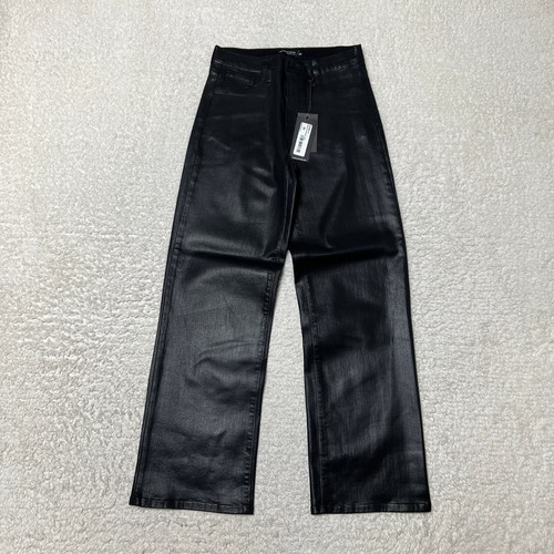 Just Black Denim Jeans Womens 26 Black Coated Straight Leg Stretch Relaxed Pants - 第 1/14 張圖片