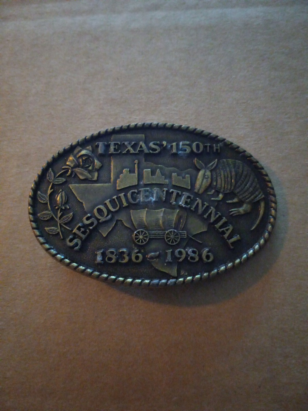 1986 texas belt buckle Gem