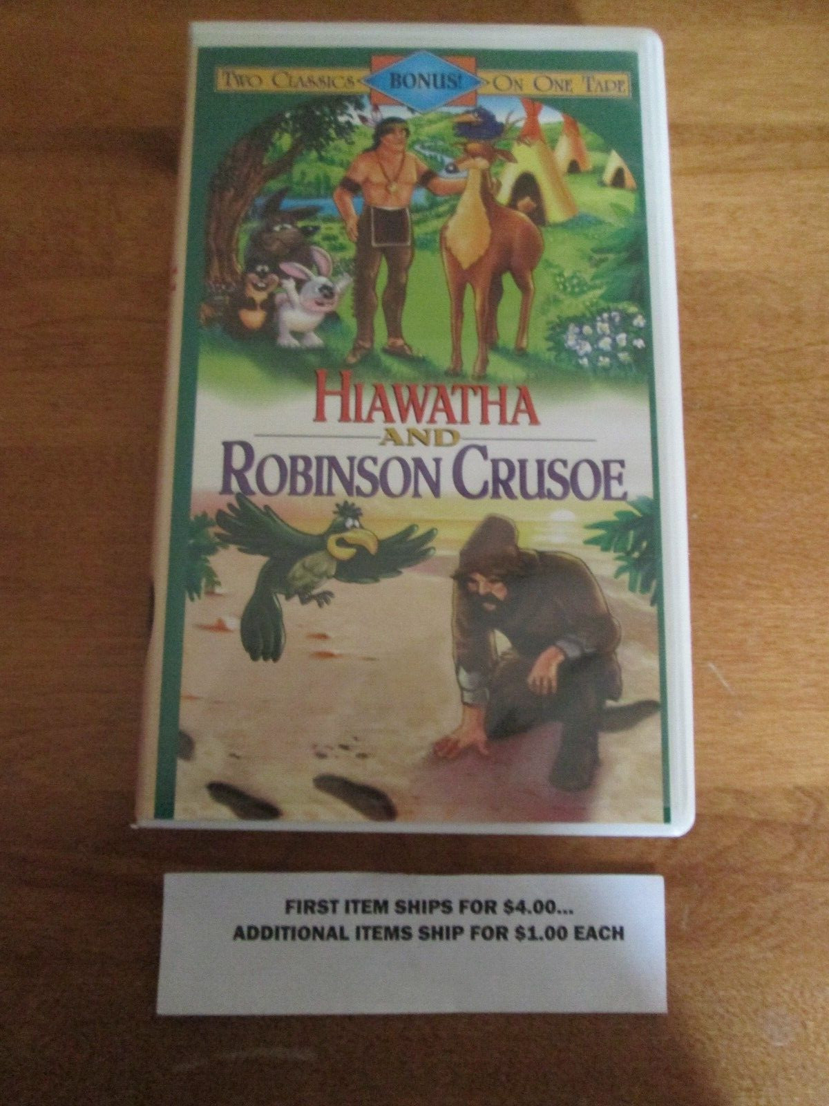 VHS Tape    Hiawatha & Robin Crusoe     $3.25  Shipping $4.50/$1.00