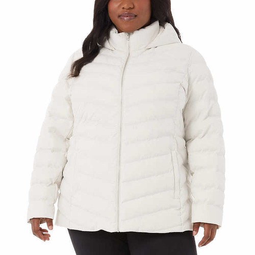 32 Degrees Ladies' Power Tech 4 Way Stretch Hooded Puffer Full Zip Jacket I24 | eBay