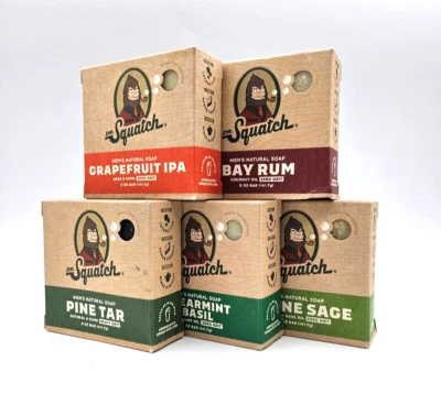 Dr. Squatch Sapone Naturale per Uomo: Salvia, Rum Alloro, IPA, Pino, Menta