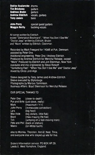 The Sisters Of Mercy Vision Thing CASSETTE ALBUM ROCK Goth - Picture 4 of 14