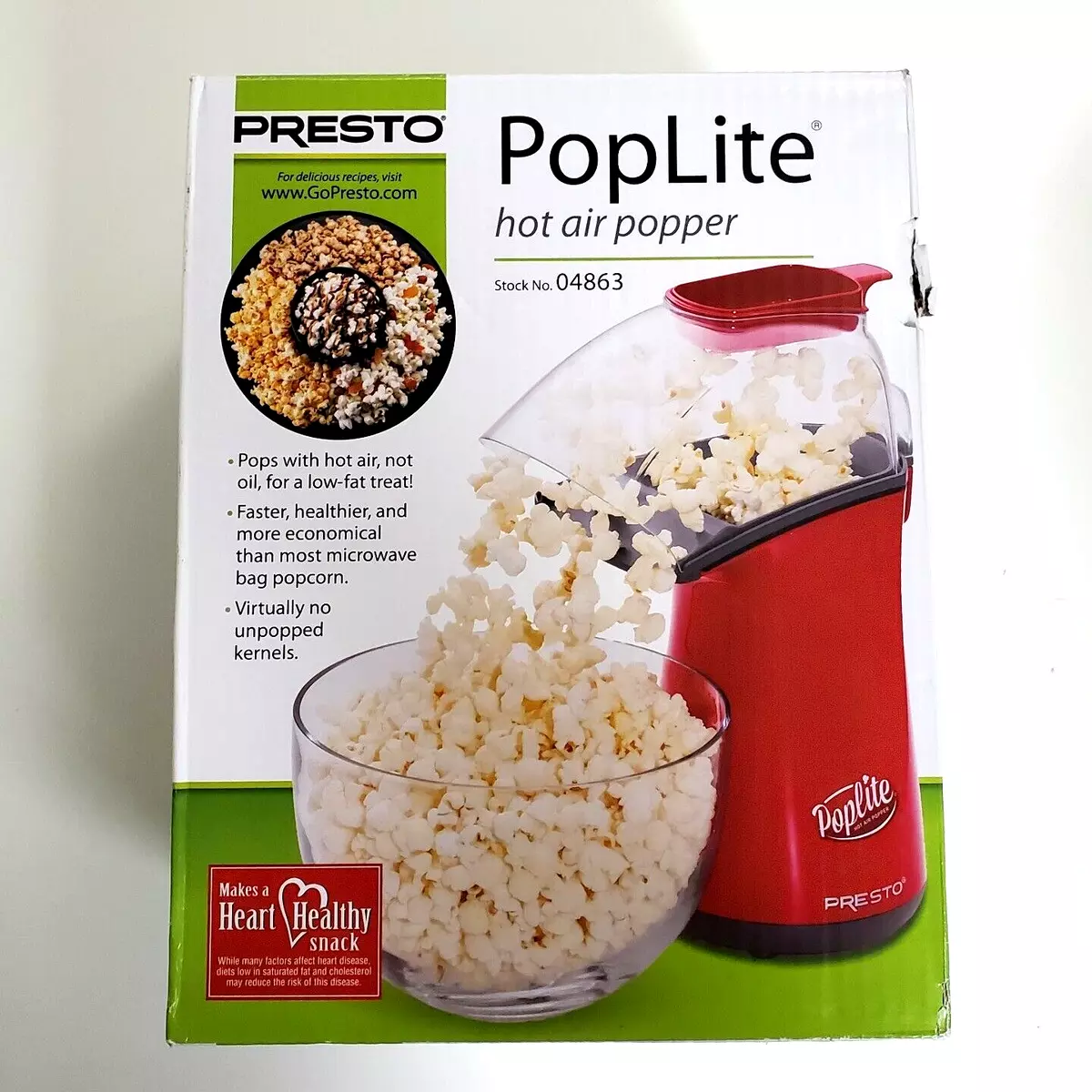 Presto Electric Hot Air Popper Red Color Original Box 