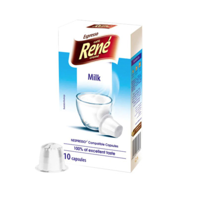 Cafe Rene plain MILK pods for NESPRESSO -10 pods-SHIPS FREE