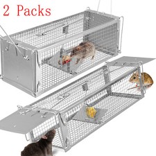 2Pack Humane Catch  Release Live Animal Trap Cage for Rat Squirrel Raccoons Cat