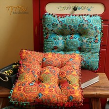 Vintage Chair Cushion Morocco Booster Cushion Floor Seating Mat Square Seat Pad