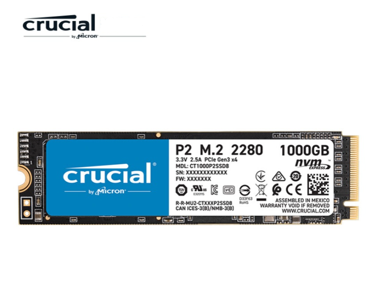 Crucial P2 M.2 2280 1TB PCIe Internal SSD NVMe Solid State Drive
