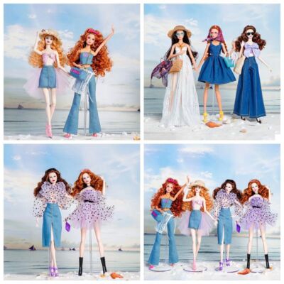 für Barbie Prinzessin Puppenkleidung Set Jeans Outfit Kleid Top Rock Hose Schuhe