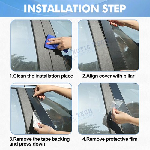 For Honda Civic Sedan 2022-up 6PCS Black Pillar Posts Door Trim Piano Cover Kit - Bild 9 von 14
